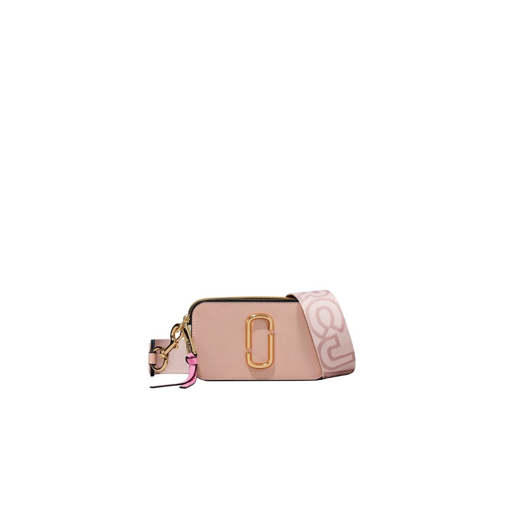 Marc Jacobs Snapshot Camera Bag Pink Yellow Saffiano Leather Crossbody New